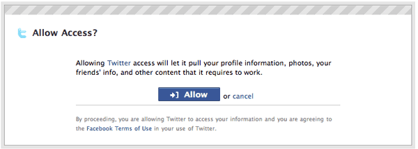 Allow Facebook to Update Twitter