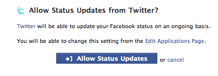 Step 6 Allow Updates to Facebook from Twitter