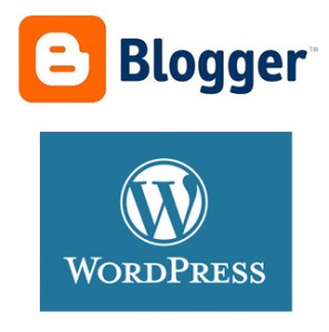 blogger Blogger and WordPress logos