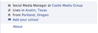 About section on facebook About section on Facebook