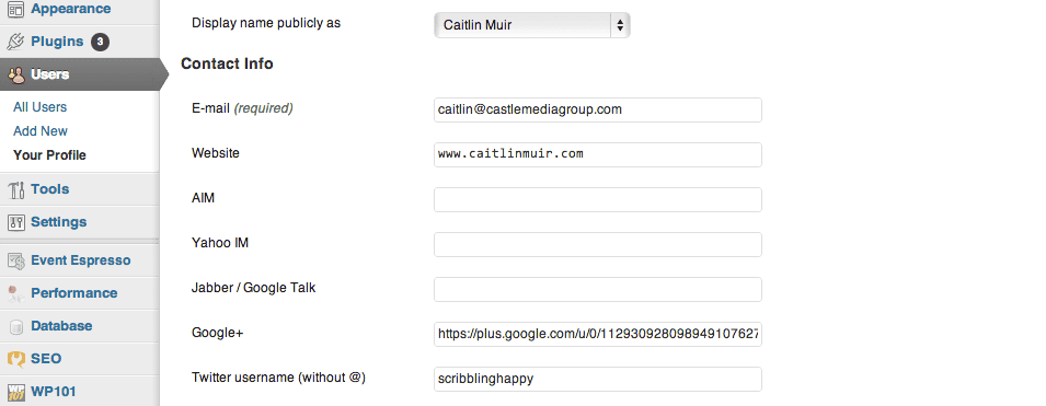 Add your Google+ Profile to WordPress