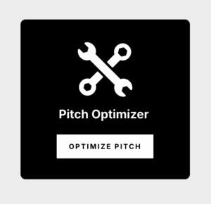 Pitch Optimizer icon: two crossed wrenches above an Optimize Pitch button.